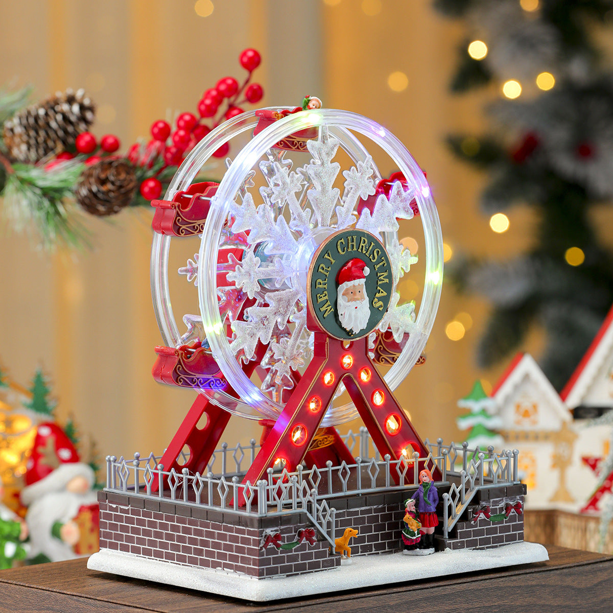 Christmas Rotating Light-Up Ferris Wheel Music Box