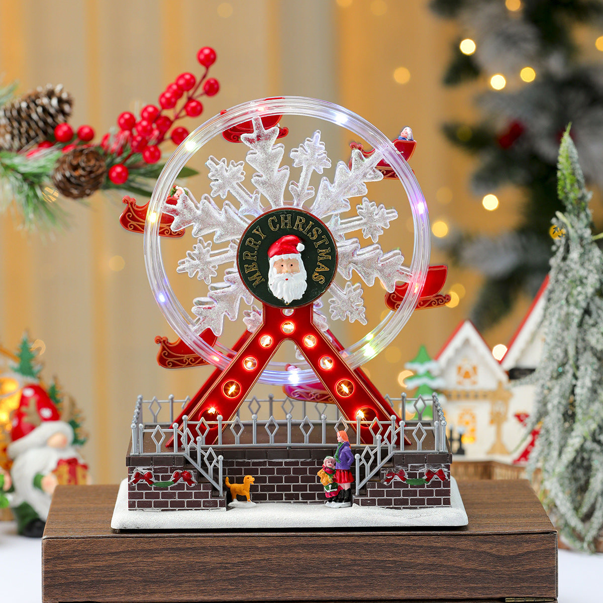 Christmas Rotating Light-Up Ferris Wheel Music Box