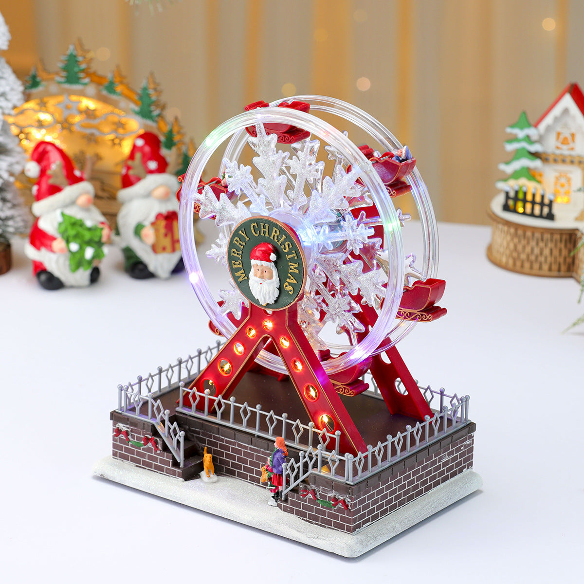 Christmas Rotating Light-Up Ferris Wheel Music Box