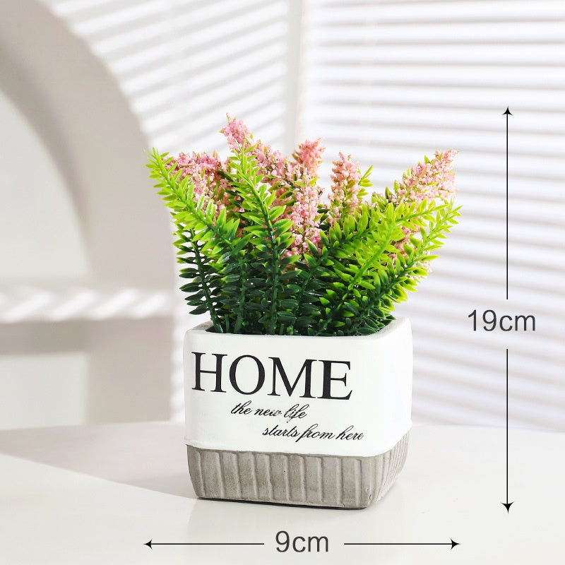 Artificial Hydrangea in White Ceramic Pot